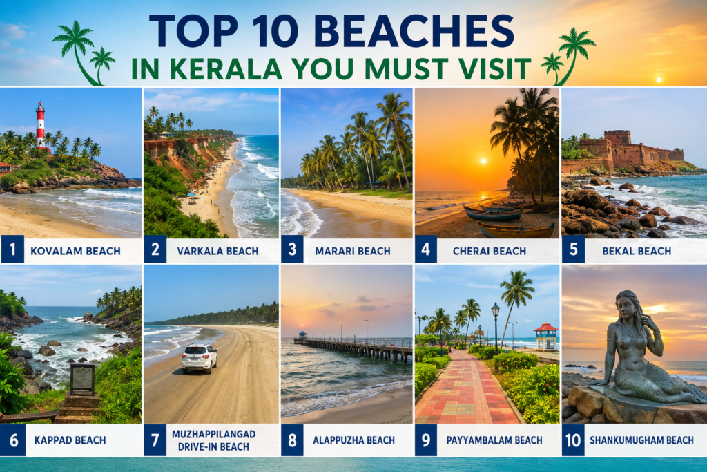 Top 10 Beaches in Kerala You Must Visit.